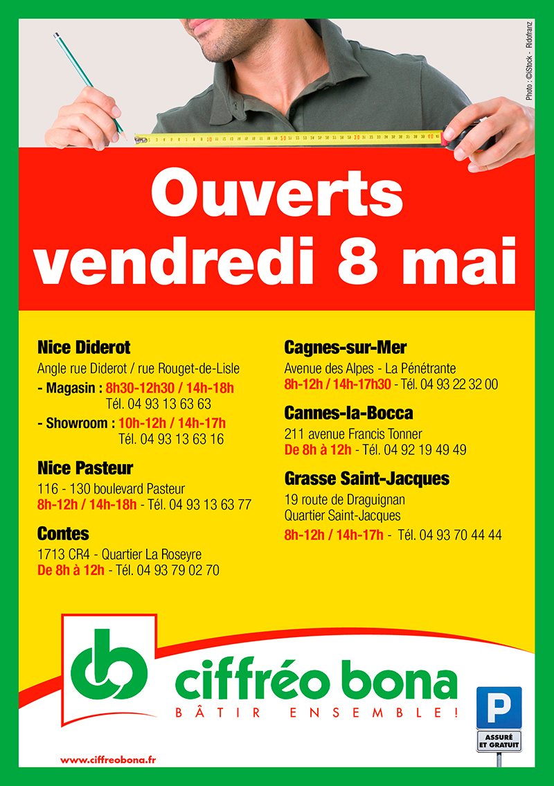 ouverts vendredi 8 mai